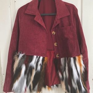 Corduroy x Faux Fur Jacket